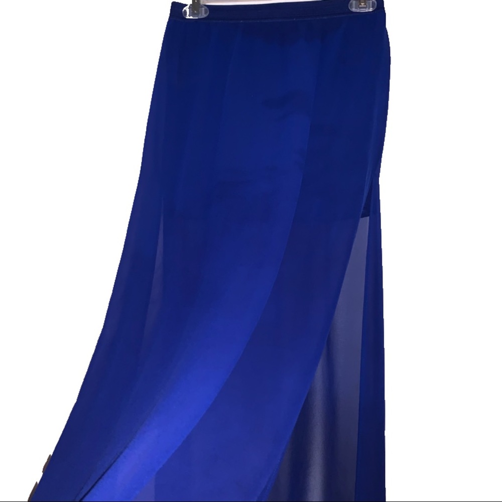 H&M royal blue skirt with sheer overlay, size 4
